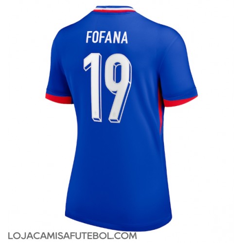 Camisa de Futebol França Youssouf Fofana #19 Equipamento Principal Mulheres Europeu 2024 Manga Curta